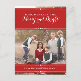 Rött Helgdag-vykort för Chic Helg Vykort