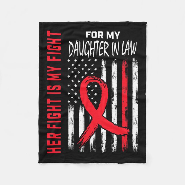 Rött hennes fiasko i juridik Hjärtsjukdom Fleecefilt (Framsidan)