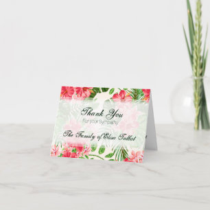 Rött Hibiscus Sympathy Tackkort Card