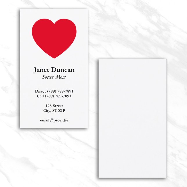 Rött Hjärta (Red Heart Calling Card)