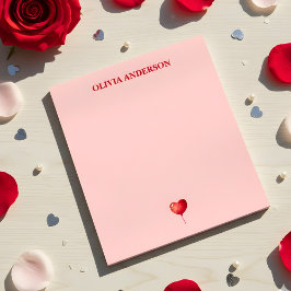 Rött hjärta ballong Alla hjärtans dag Personligt Anteckningsblock