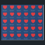 Rött hjärta Blå Modern Minimalistisk Bröllop Presentpapper<br><div class="desc">Du kan enkelt ändra typsnitt och färger. Du kan också lägga till din logotyp och bakgrundsbilden som du vill.</div>