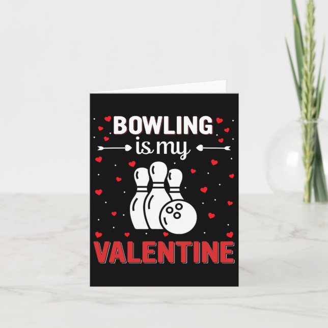 Rött hjärta Cupid kärlek Grafik Bowling är min Val Kort (Framsida)