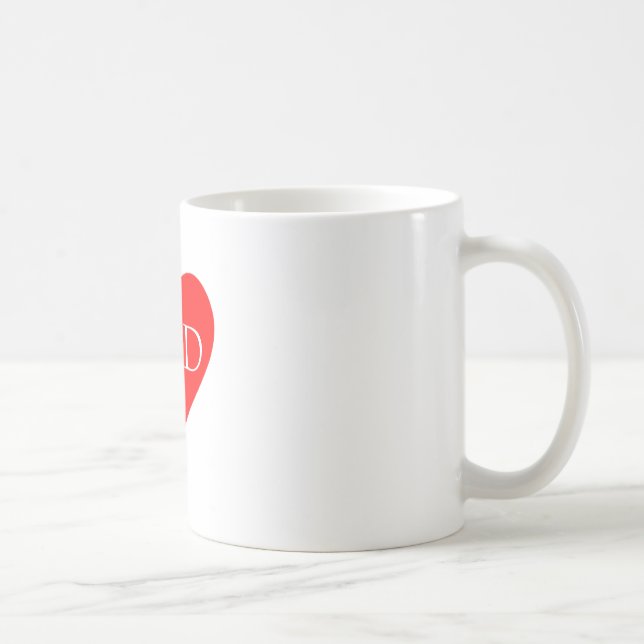 Rött hjärta fars dag-gåva kaffemugg (Höger)