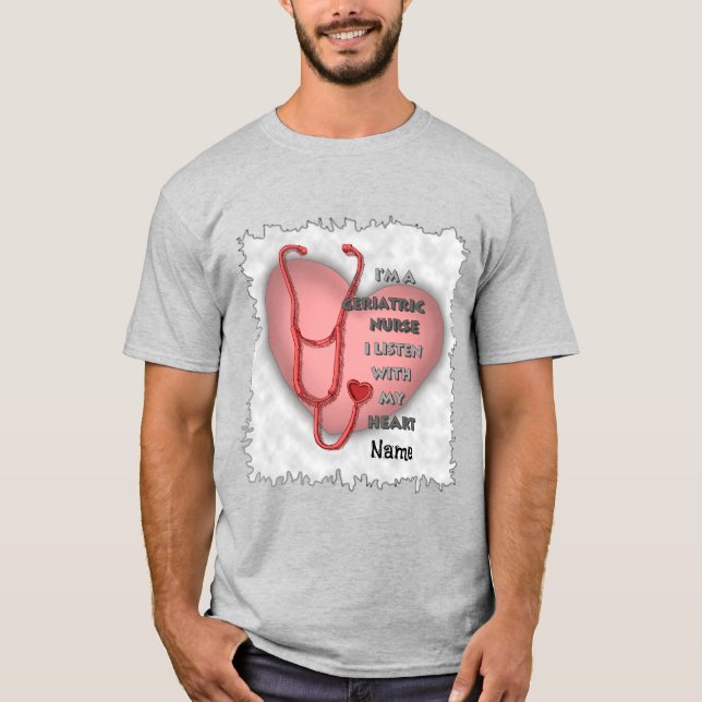 Rött hjärta Gerimic Nurse T Shirt (Framsida)