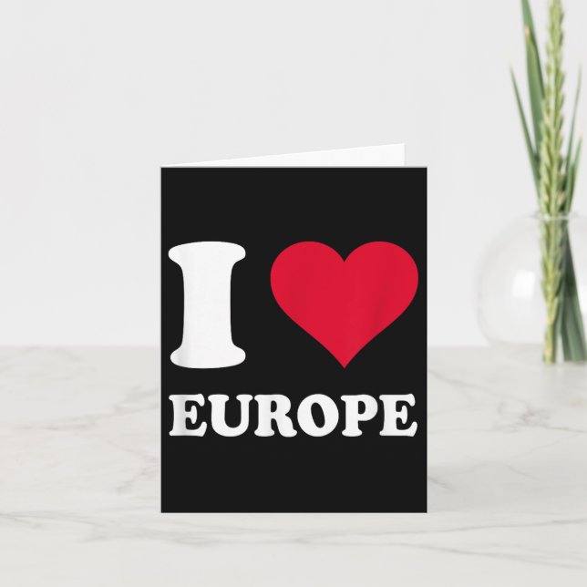 Rött hjärta jag älskar Europa  Kort (Framsida)