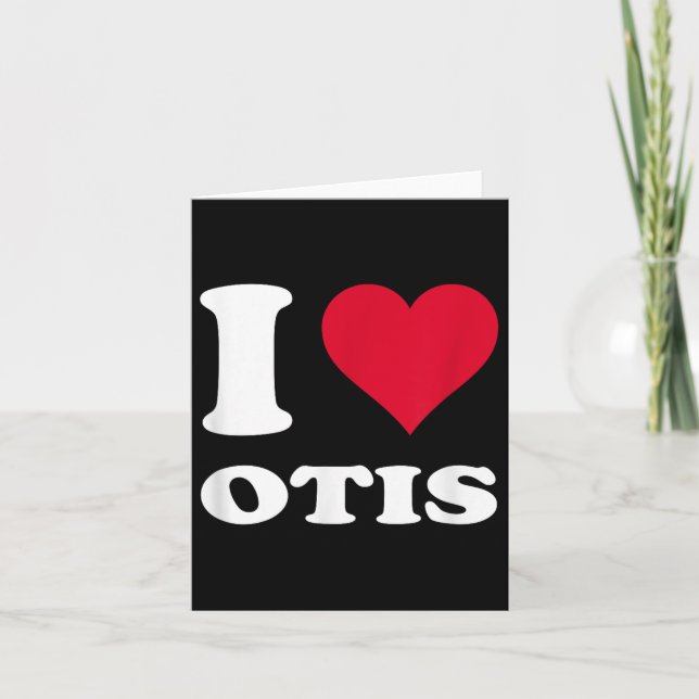 Rött hjärta Jag älskar Otis  Kort (Framsida)