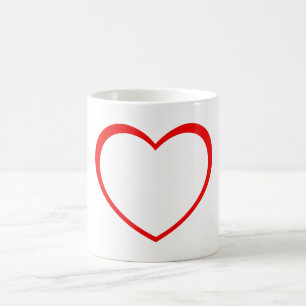 Rött hjärta kaffemugg