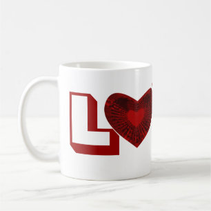 rött hjärta kaffemugg