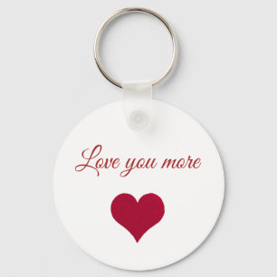 Rött hjärta Kärlek mer Button Keychain Nyckelring