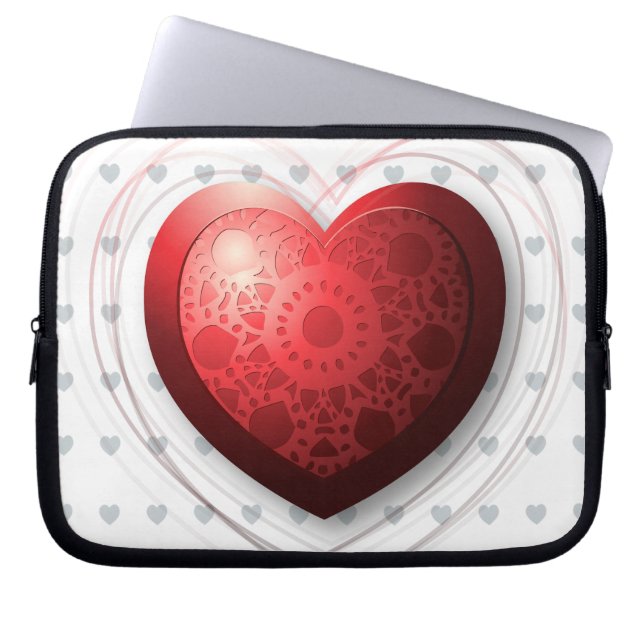 Rött hjärta, laptop sleeve (Framsidan)