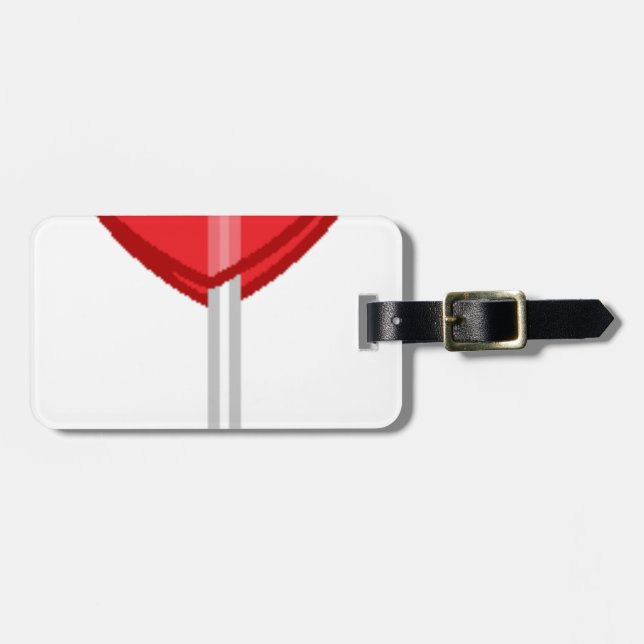 rött hjärta lollipop bagagebricka (Horisontell Framsida)