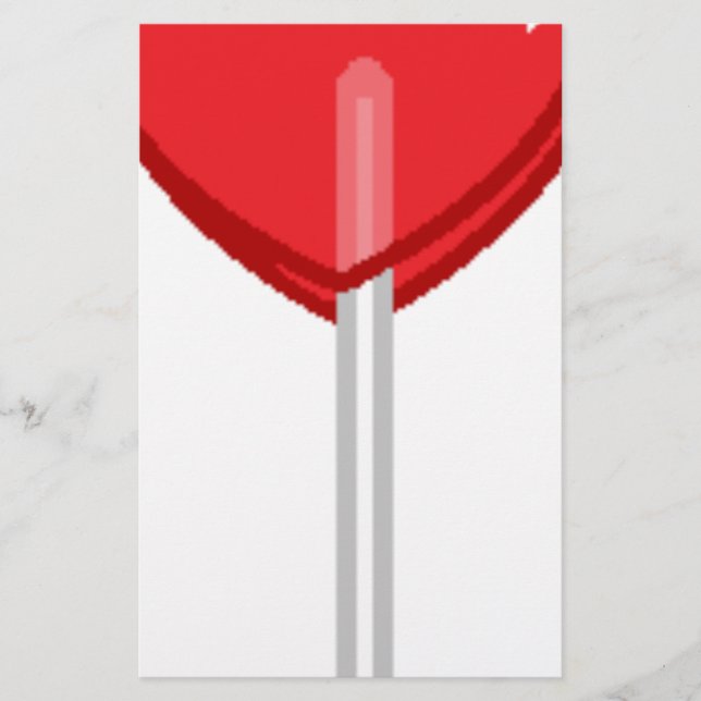 rött hjärta lollipop brevpapper (Framsida)