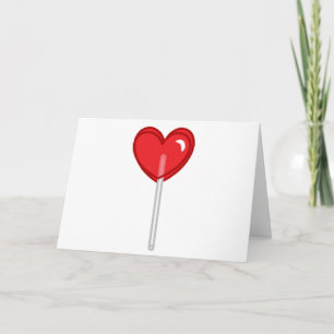 rött hjärta lollipop helgkort