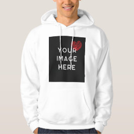 Rött hjärta med personlig bild hoodie