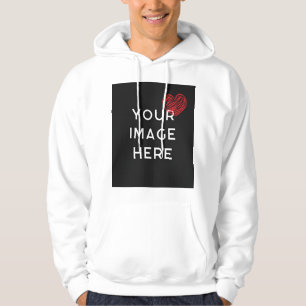Rött hjärta med personlig bild hoodie