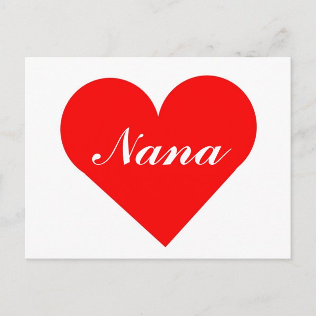 Rött hjärta Nana vykort (Framsida)