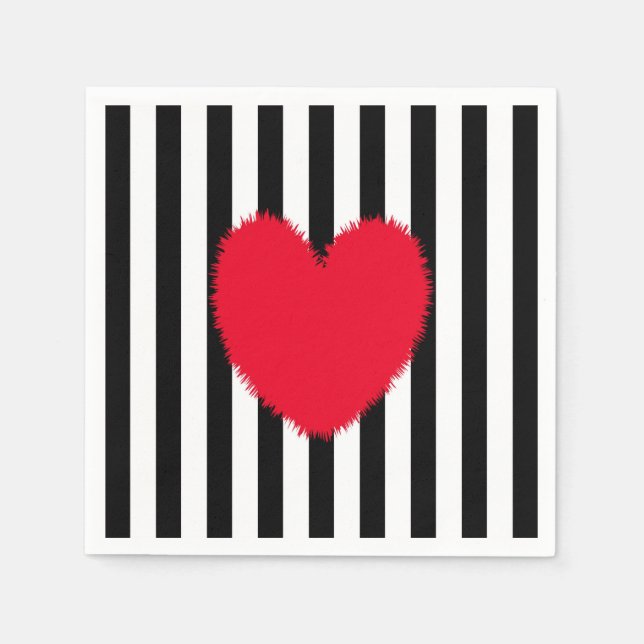 Rött hjärta pappersservett (Framsidan)