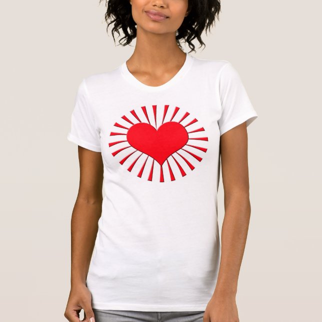 Rött hjärta t-shirt (Framsida)