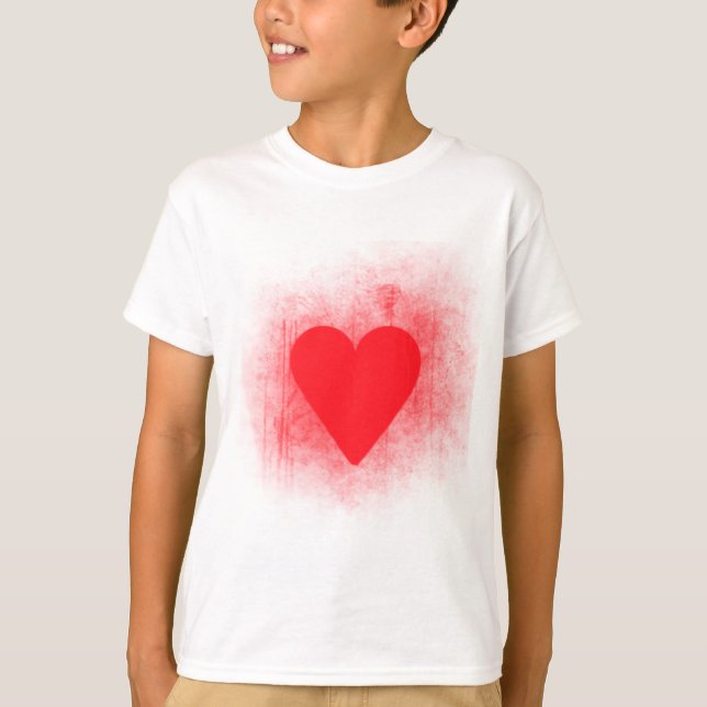 Rött hjärta t-shirt (Framsida)