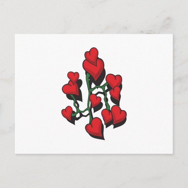 Rött hjärta tatuering design vykort (Framsida)