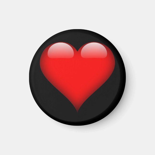 Rött hjärta trendig kärlek bröllop magnet (Framsidan)