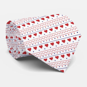 Rött hjärta valentin kärlek mönster slips