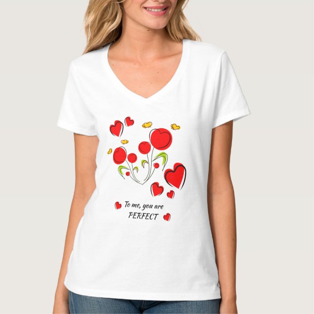 Rött hjärta Valentine T Shirt (Framsida)