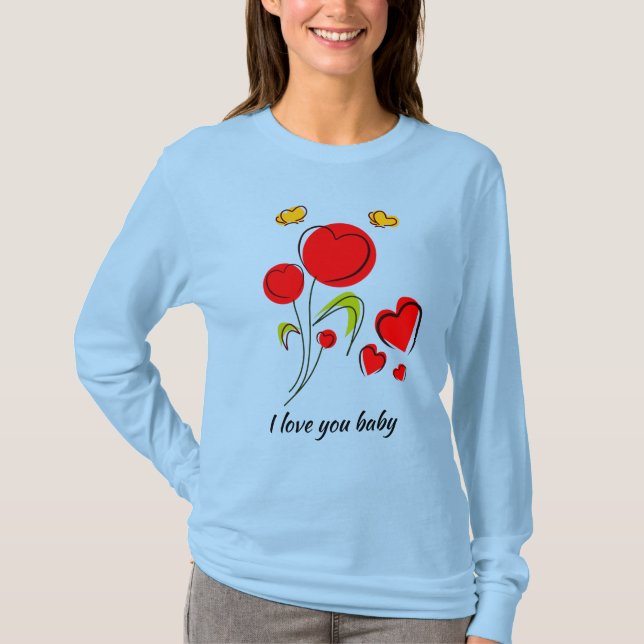 Rött hjärta Valentine T Shirt (Framsida)