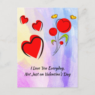 Rött hjärta Valentine Vykort