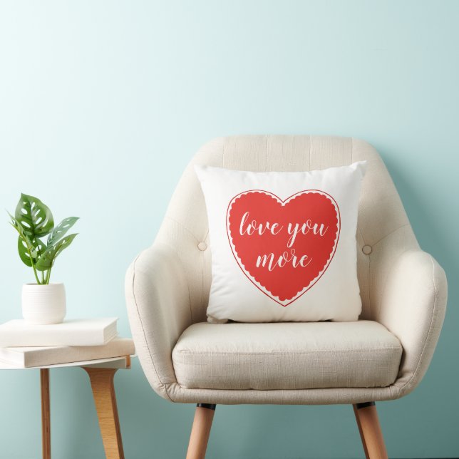 Rött hjärta Vintage Valentine kärlek dig mer Kudde (Stol)