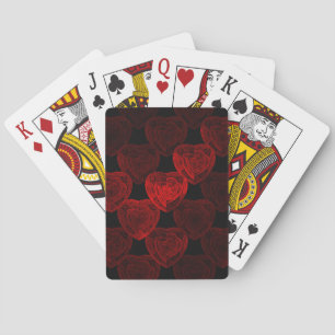 Rött hjärtamönster casinokort