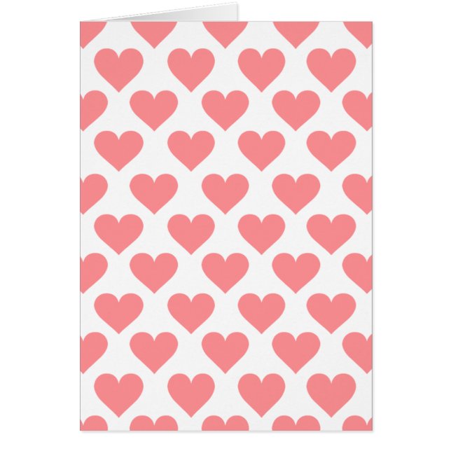 Rött hjärtamönster hälsningskort (Framsidan)