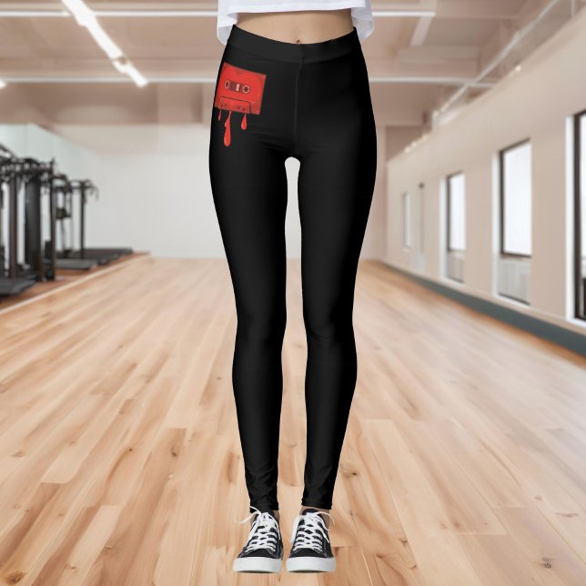 Rött hjärte-kassett leggings (Skapare uppladdad)