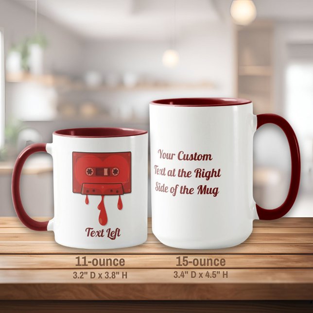 Rött hjärtekassett kaffe mugg (Skapare uppladdad)
