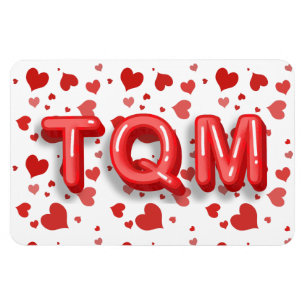 Rött hjärtkonfetti Quiero Mucho 3d Brev Magnet