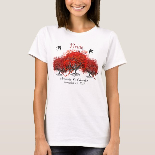 Rött hjärtträd t shirt (Framsida)