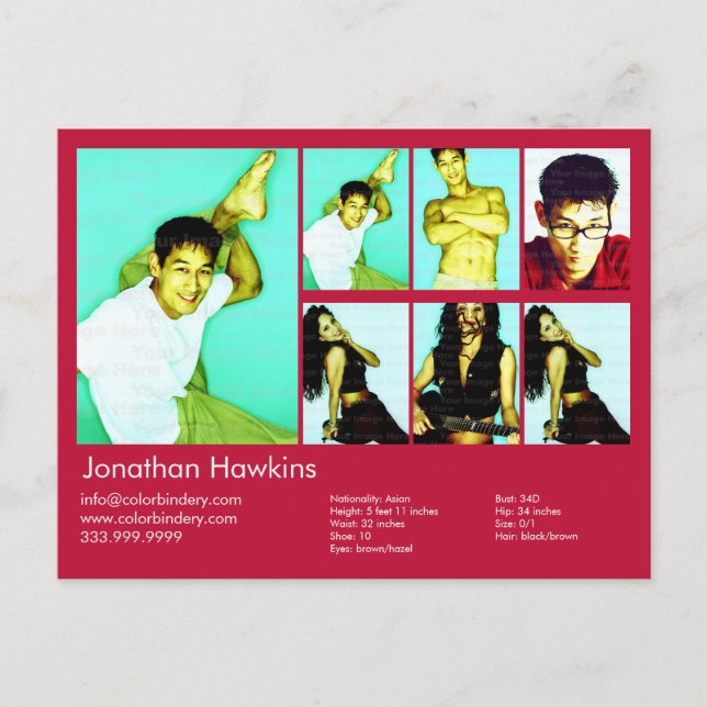 Rött hörlurskomp för Actor & Model Vykort (Framsida)