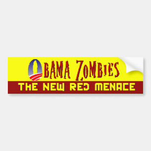 Rött hot för Obama Zombie Bildekal