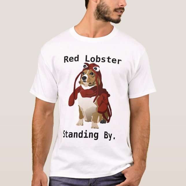 Rött hummeranseende vid hundfort Meme Tee Shirt (Framsida)
