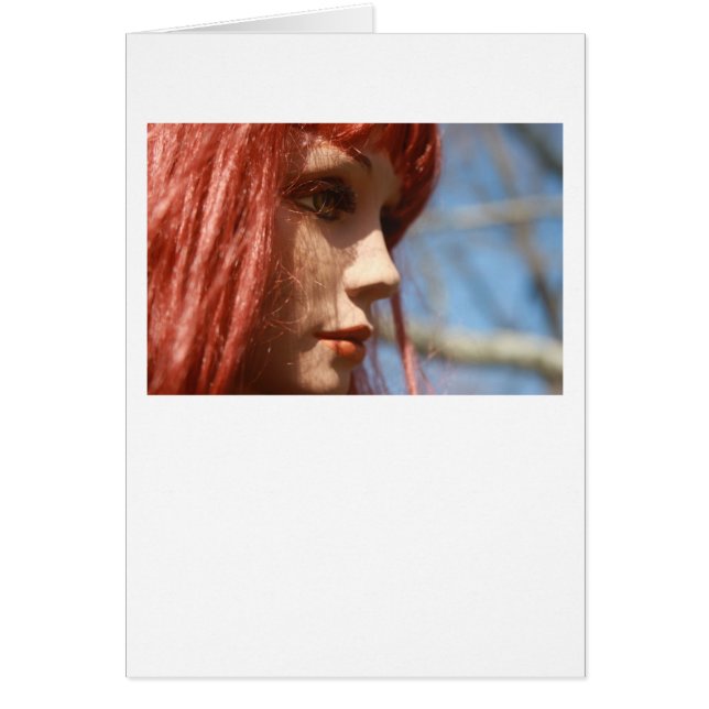 Rött huvud hälsningskort (Framsidan)