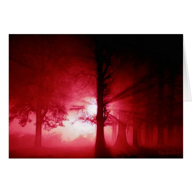 Rött i konst hälsningskort (Framsidan Horizontal)