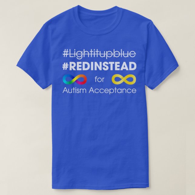 Rött i stället för autism-acceptans1 t shirt (Design framsida)