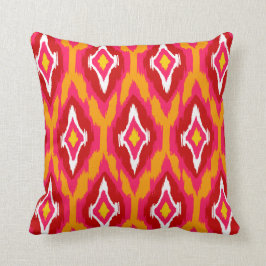 Rött Ikat för modern fuchsia pumpa stam- mönster Kudde