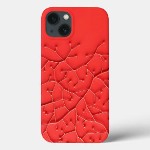 Rött iPhone-fodral med organiskt design och djärv 