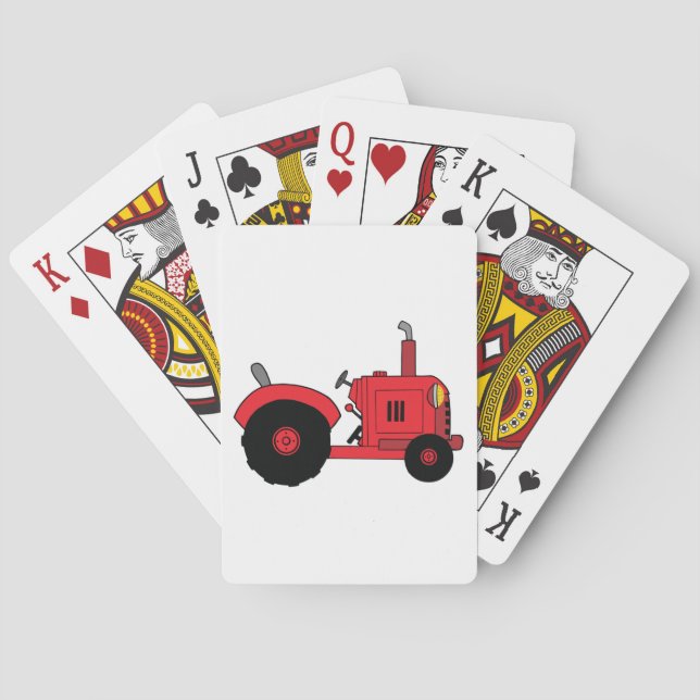Rött jordbrukstraktorfordon casinokort (Baksidan)