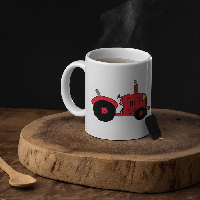 Rött jordbrukstraktorfordon kaffemugg (Skapare uppladdad)
