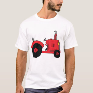 Rött jordbrukstraktorfordon t shirt