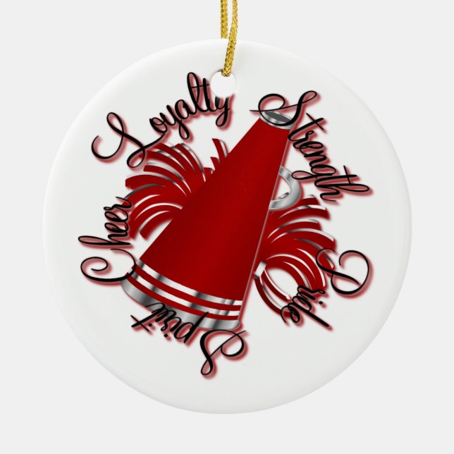 Rött jubel och prydnad för silverkvalitetsfoto julgransprydnad keramik (Framsidan)