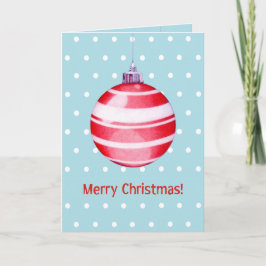 Rött julblått kort